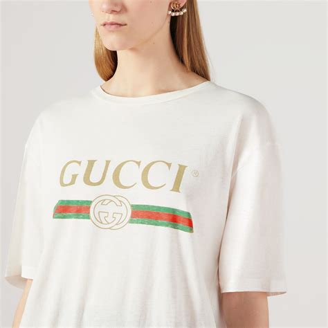 gucci logo shirt white|Gucci graphic tees.